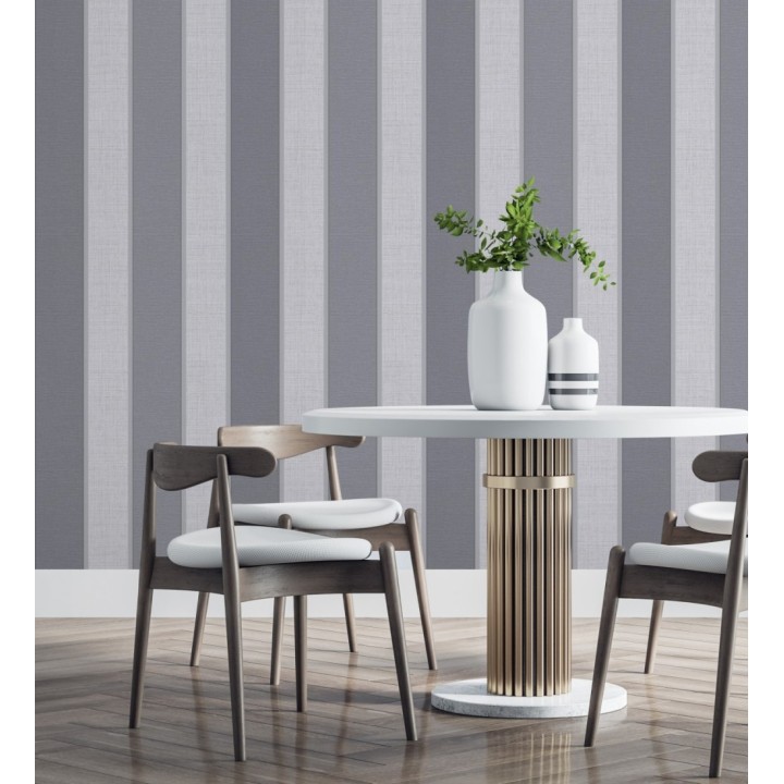 Papel pintado de rayas modernas con algunos toques ligeramente metalizados - Loren Stripes 681273