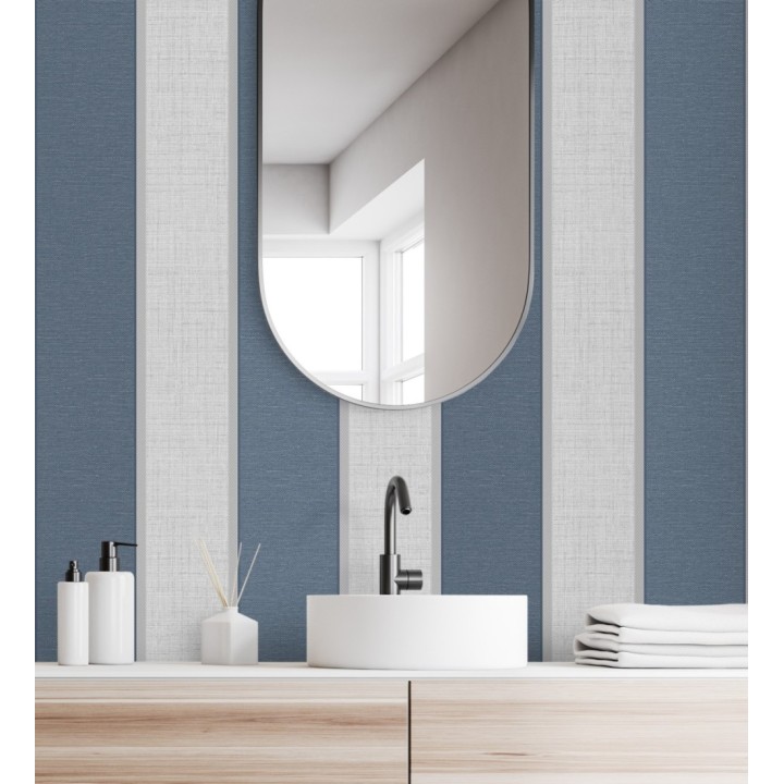 Papel pintado de rayas modernas con algunos toques ligeramente metalizados - Loren Stripes 681274