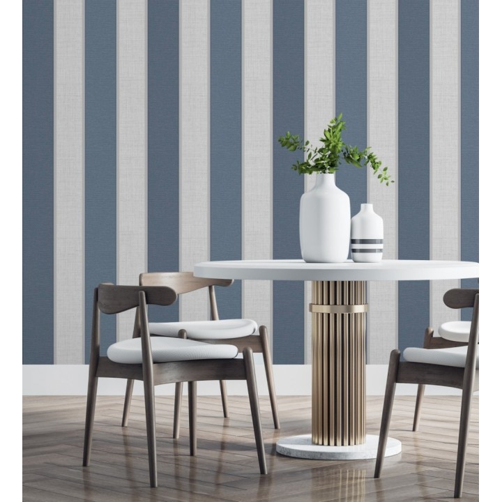 Papel pintado de rayas modernas con algunos toques ligeramente metalizados - Loren Stripes 681274