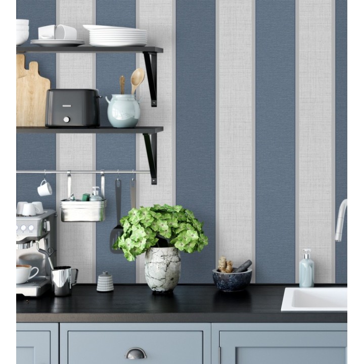 Papel pintado de rayas modernas con algunos toques ligeramente metalizados - Loren Stripes 681274