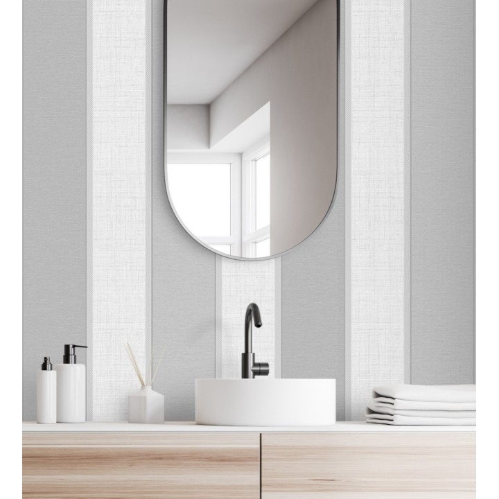 Papel pintado de rayas modernas con algunos toques ligeramente metalizados - Loren Stripes 681275