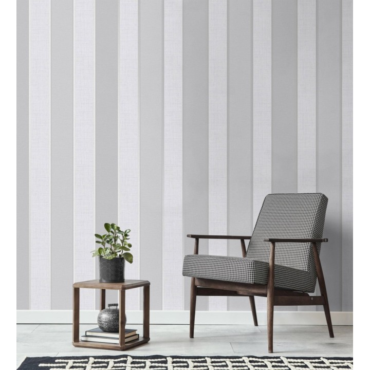Papel pintado de rayas modernas con algunos toques ligeramente metalizados - Loren Stripes 681275