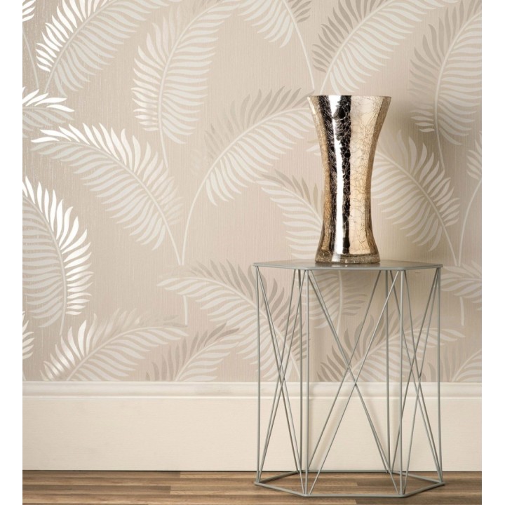 Papel pintado hojas tropicales con detalles metalizados estilo Art Decó - Alan Palmer 681287