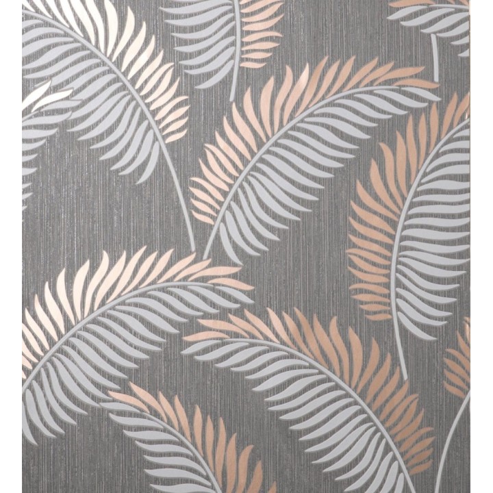 Papel pintado hojas tropicales con detalles metalizados estilo Art Decó - Alan Palmer 681288