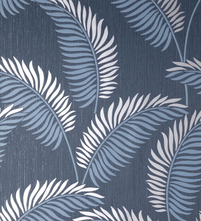 Papel pintado hojas tropicales con detalles metalizados estilo Art Decó - Alan Palmer 681290