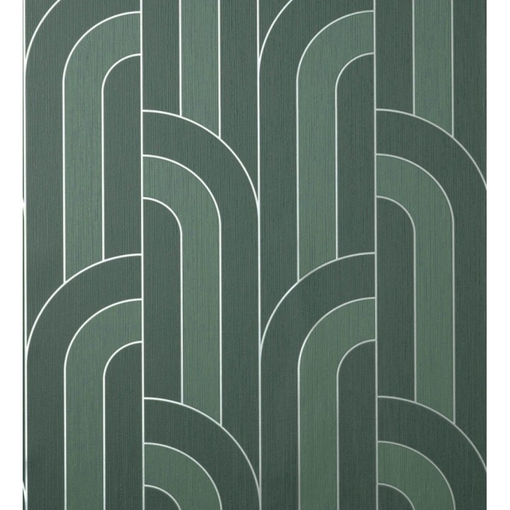 Papel pintado geométrico con líneas metalizadas estilo Art Decó - Century Lines 681291