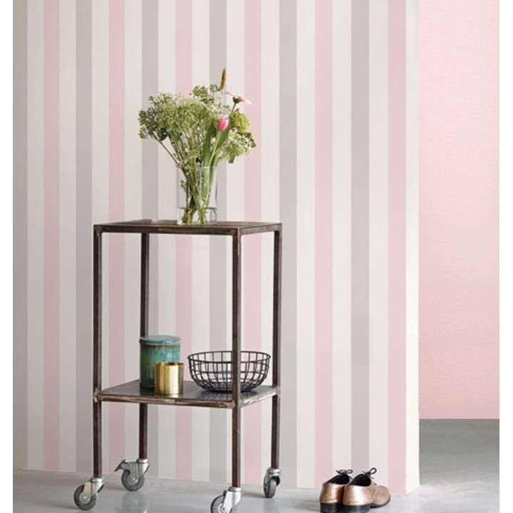 Papel pintado rayas tricolor texturizado - Raya Bocelli 121026