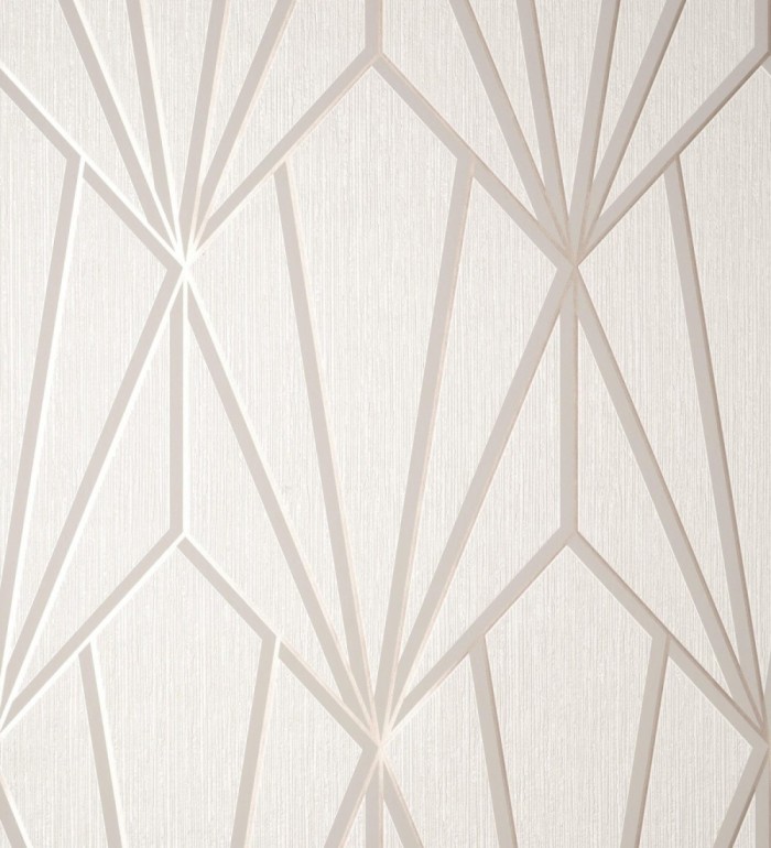 Papel pintado geométrico con líneas metalizadas estilo Art Decó - Cartier Lines 681295