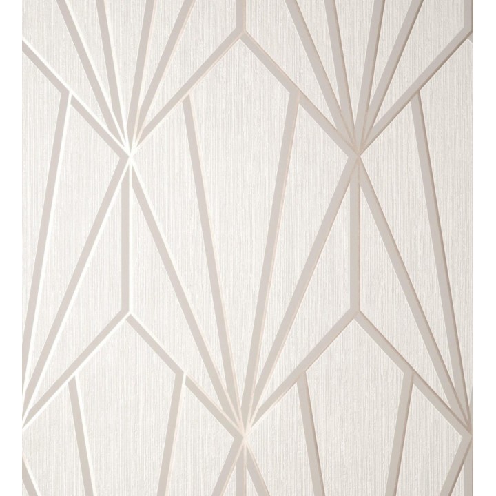 Papel pintado geométrico con líneas metalizadas estilo Art Decó - Cartier Lines 681295