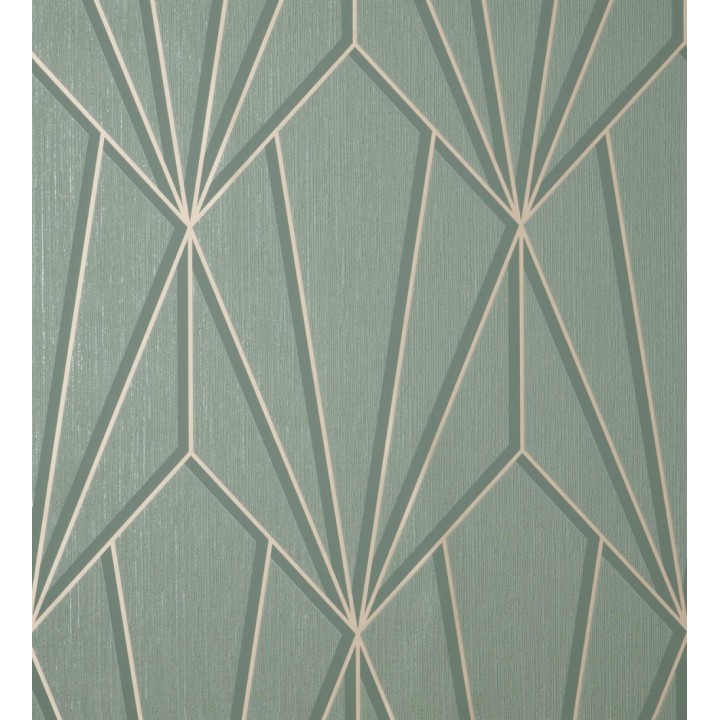 Papel pintado geométrico con líneas metalizadas estilo Art Decó - Cartier Lines 681297