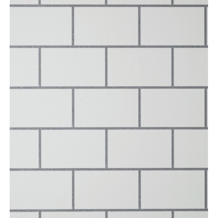 Papel pintado dibujo de azulejos con líneas metalizadas estilo Art Decó - Last Station 681308