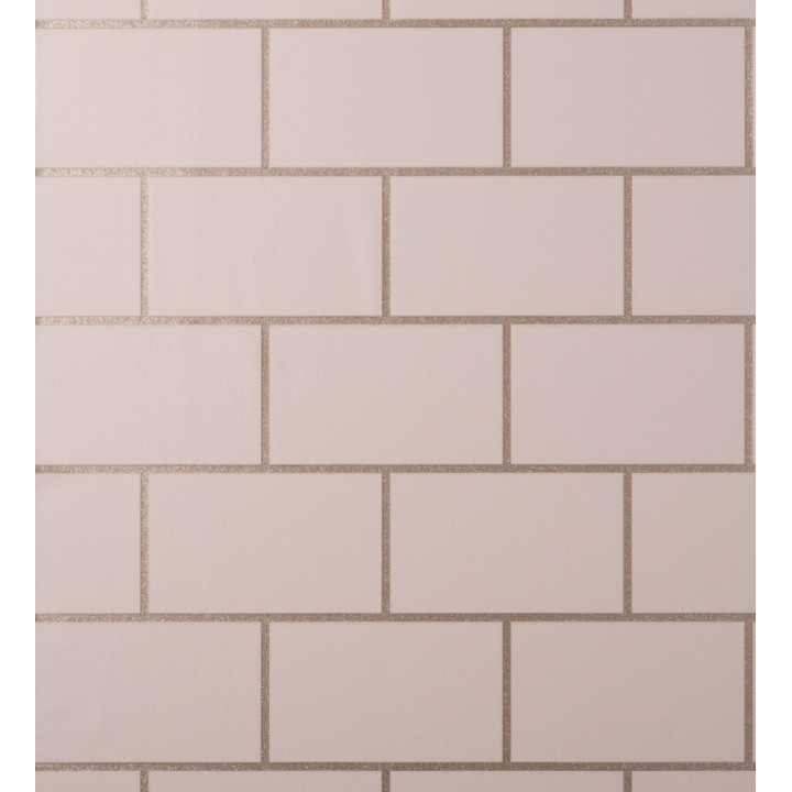 Papel pintado dibujo de azulejos con líneas metalizadas estilo Art Decó - Last Station 681309