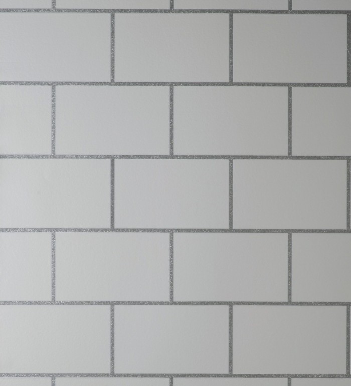 Papel pintado dibujo de azulejos con líneas metalizadas estilo Art Decó - Last Station 681311