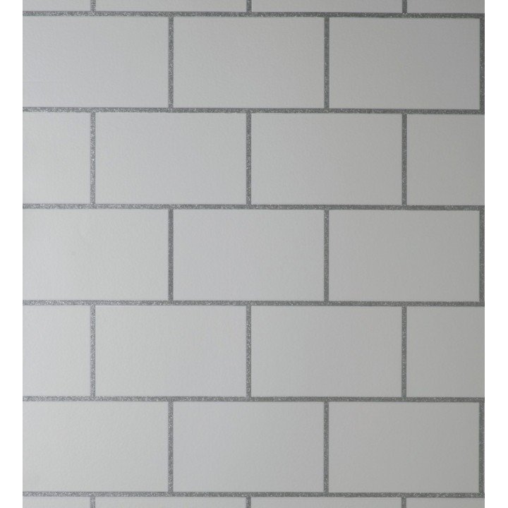 Papel pintado dibujo de azulejos con líneas metalizadas estilo Art Decó - Last Station 681311