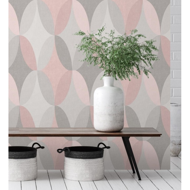 Papel pintado de círculos entrelazados estilo Retro - Oralia 681312