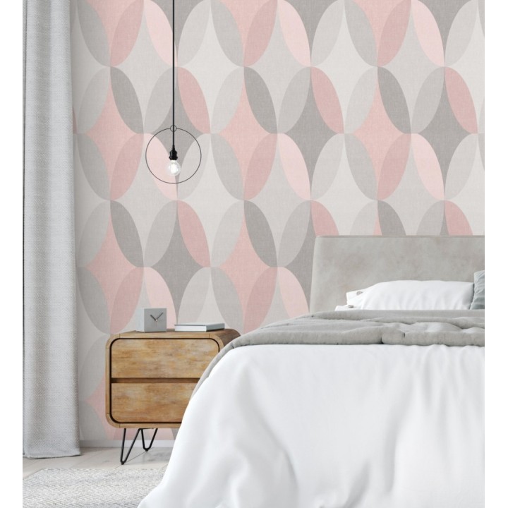 Papel pintado de círculos entrelazados estilo Retro - Oralia 681312