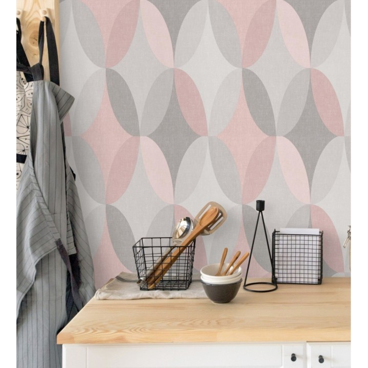 Papel pintado de círculos entrelazados estilo Retro - Oralia 681312