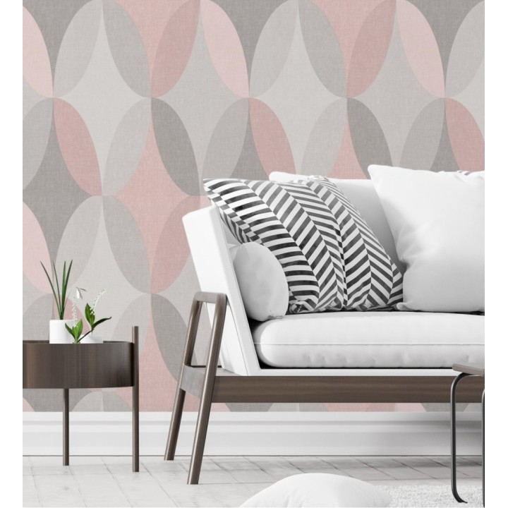 Papel pintado de círculos entrelazados estilo Retro - Oralia 681312