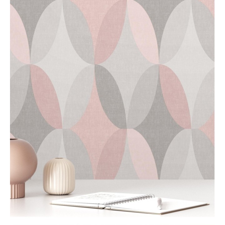 Papel pintado de círculos entrelazados estilo Retro - Oralia 681312