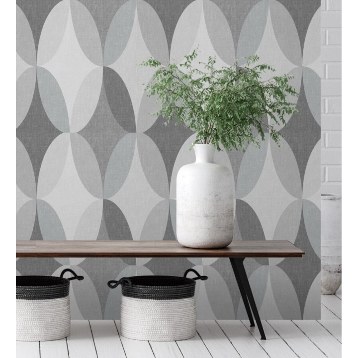 Papel pintado de círculos entrelazados estilo Retro - Oralia 681313