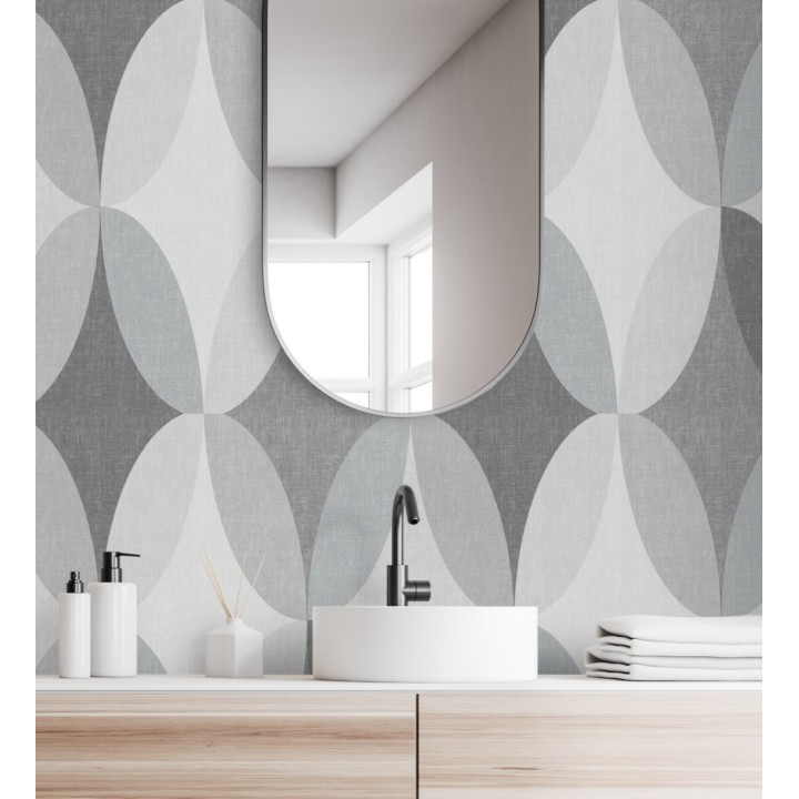 Papel pintado de círculos entrelazados estilo Retro - Oralia 681313