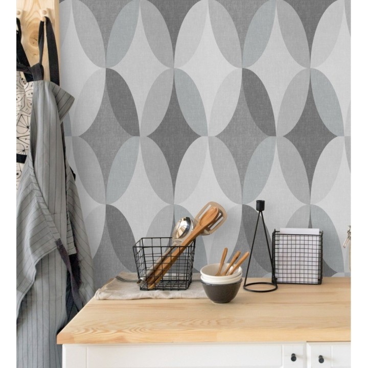 Papel pintado de círculos entrelazados estilo Retro - Oralia 681313