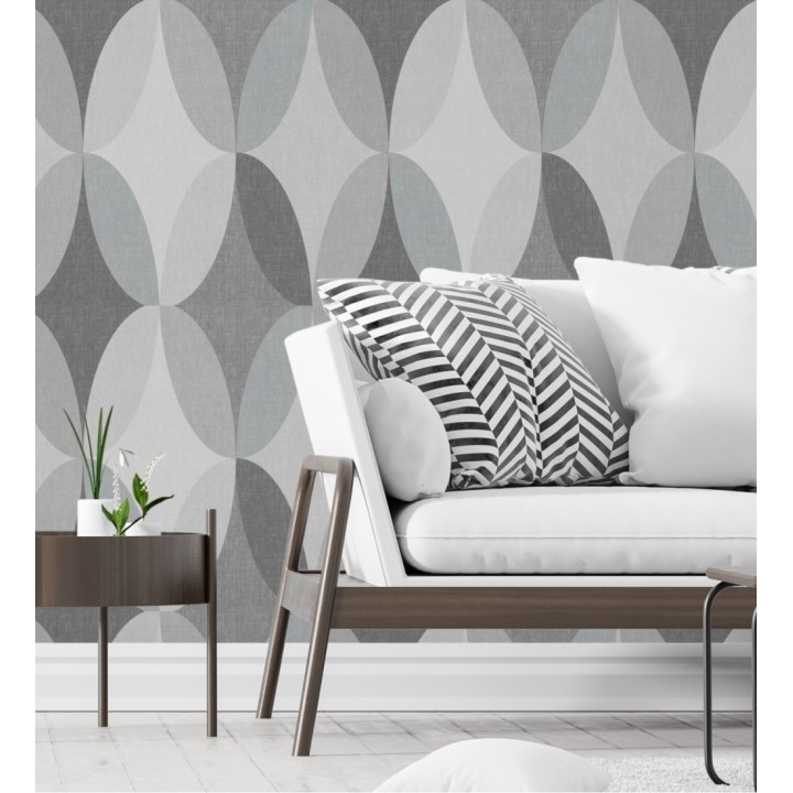 Papel pintado de círculos entrelazados estilo Retro - Oralia 681313