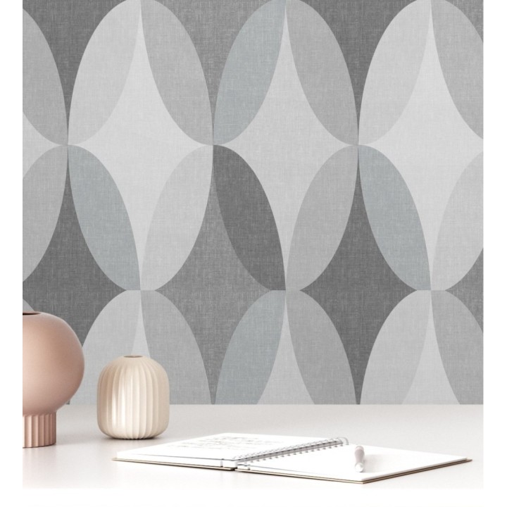 Papel pintado de círculos entrelazados estilo Retro - Oralia 681313