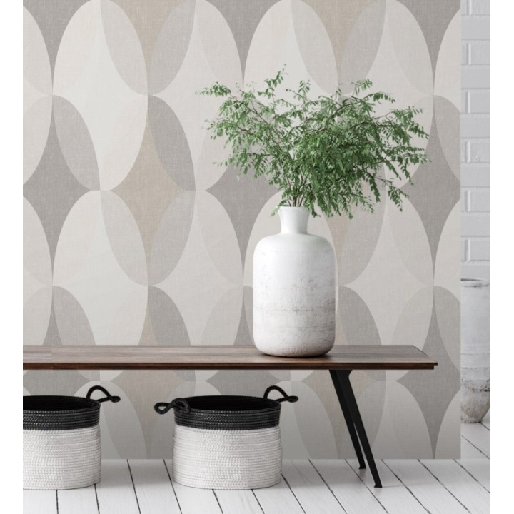 Papel pintado de círculos entrelazados estilo Retro - Oralia 681314