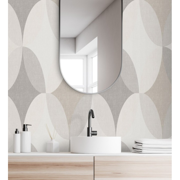 Papel pintado de círculos entrelazados estilo Retro - Oralia 681314