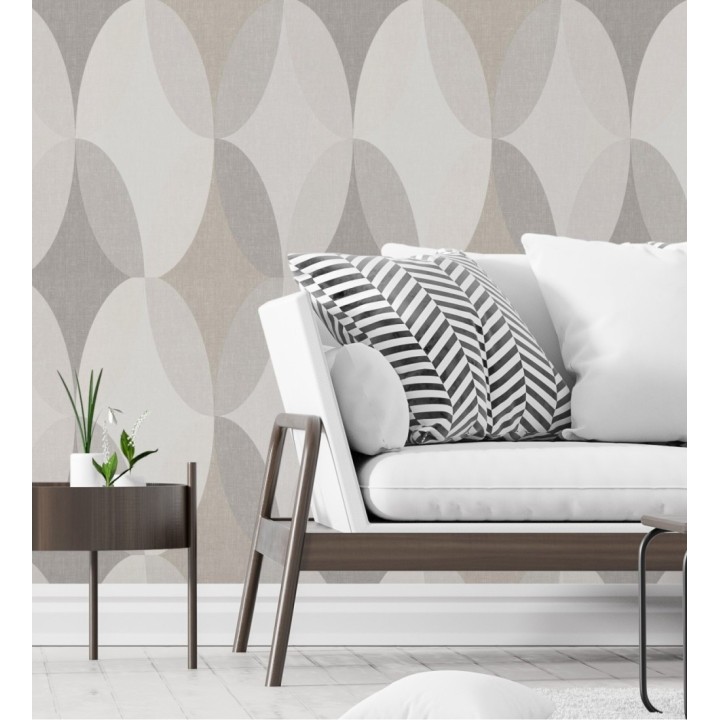 Papel pintado de círculos entrelazados estilo Retro - Oralia 681314