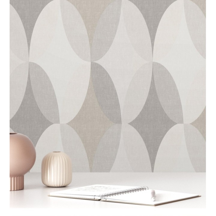Papel pintado de círculos entrelazados estilo Retro - Oralia 681314