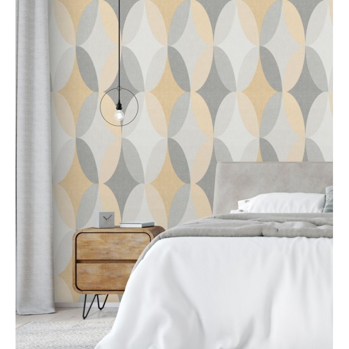 Papel pintado de círculos entrelazados estilo Retro - Oralia 681315