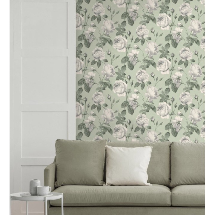 Papel pintado flores románticas estilo vintage - Marietta 681322