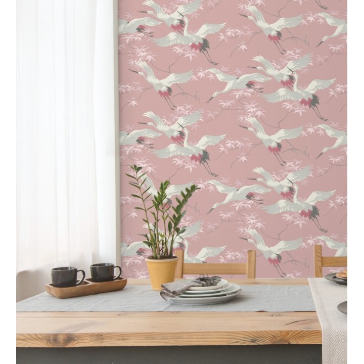 Papel pintado de garzas reales  estilo oriental - Mandarin Birds 681330