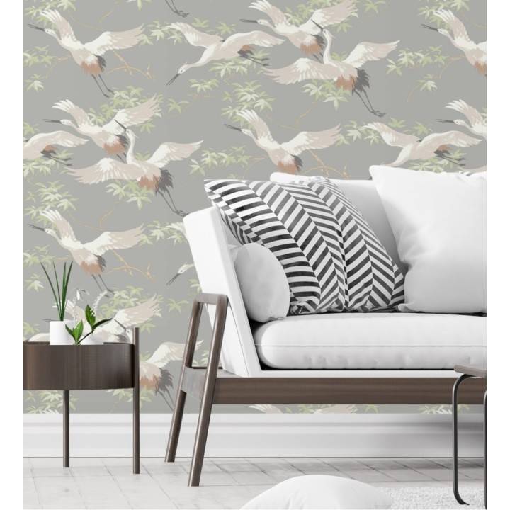 Papel pintado de garzas reales  estilo oriental - Mandarin Birds 681331
