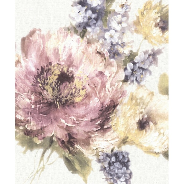 Papel pintado flores grandes de acuarela - Martina 121158