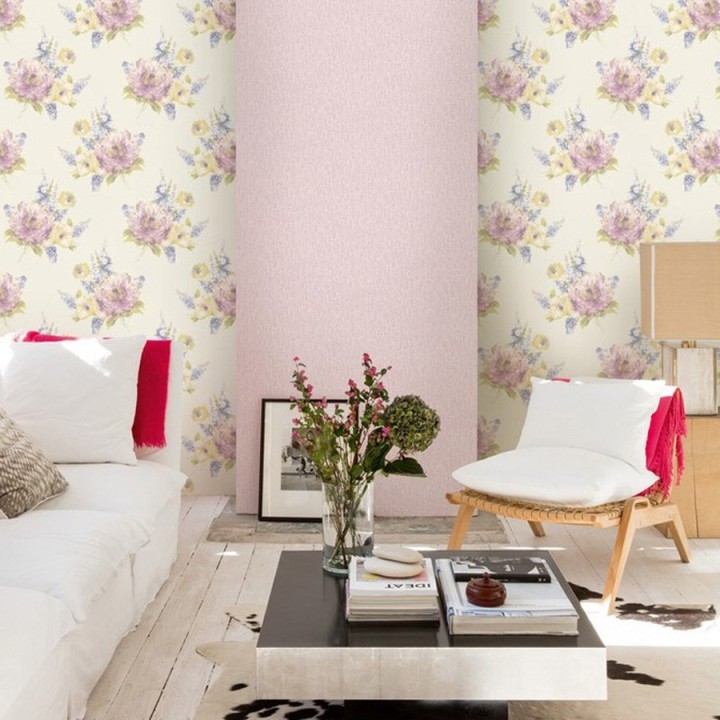 Papel pintado flores grandes de acuarela - Martina 121158