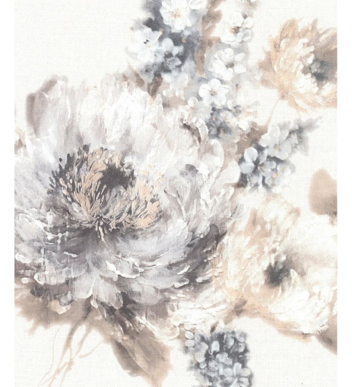 Papel pintado flores grandes de acuarela - Martina 121159