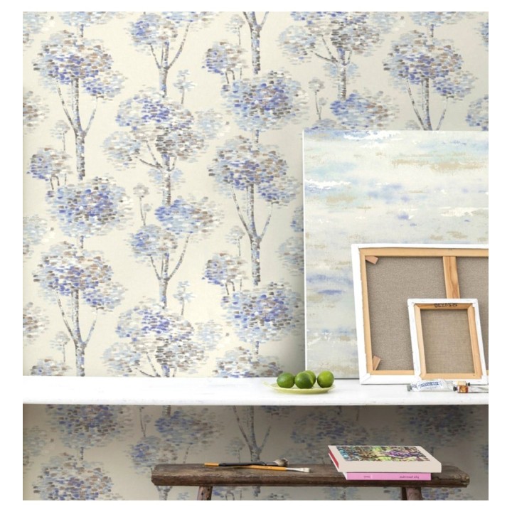 Papel pintado árboles artísticos en acuarela - Chianti 121164