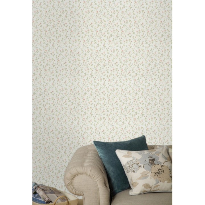 Papel pintado flores románticas estilo vintage - Fleur Camille 121222