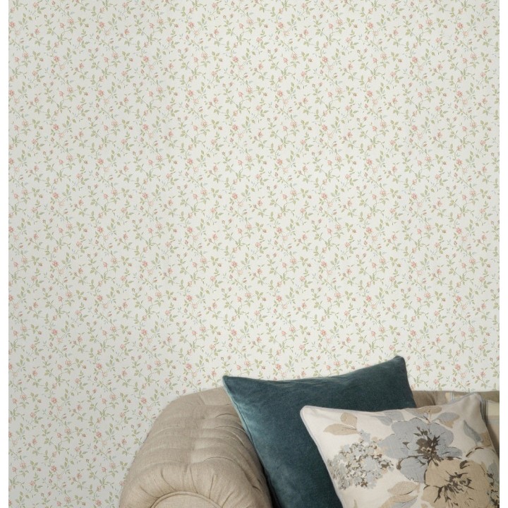 Papel pintado flores románticas estilo vintage - Fleur Camille 121222