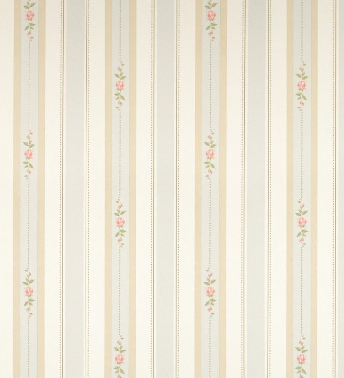 Papel pintado rayas finas con flores vintage - Giselle Flowers 121223