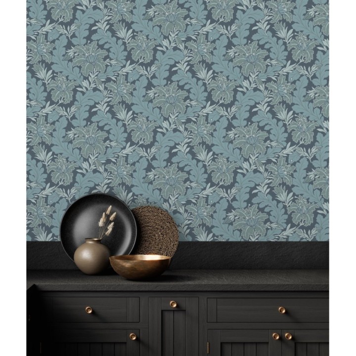 Papel pintado de hojas y flores estilo vintage - Ruston 681378