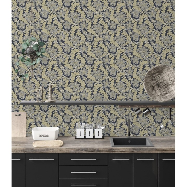 Papel pintado de hojas y flores estilo vintage - Ruston 681379