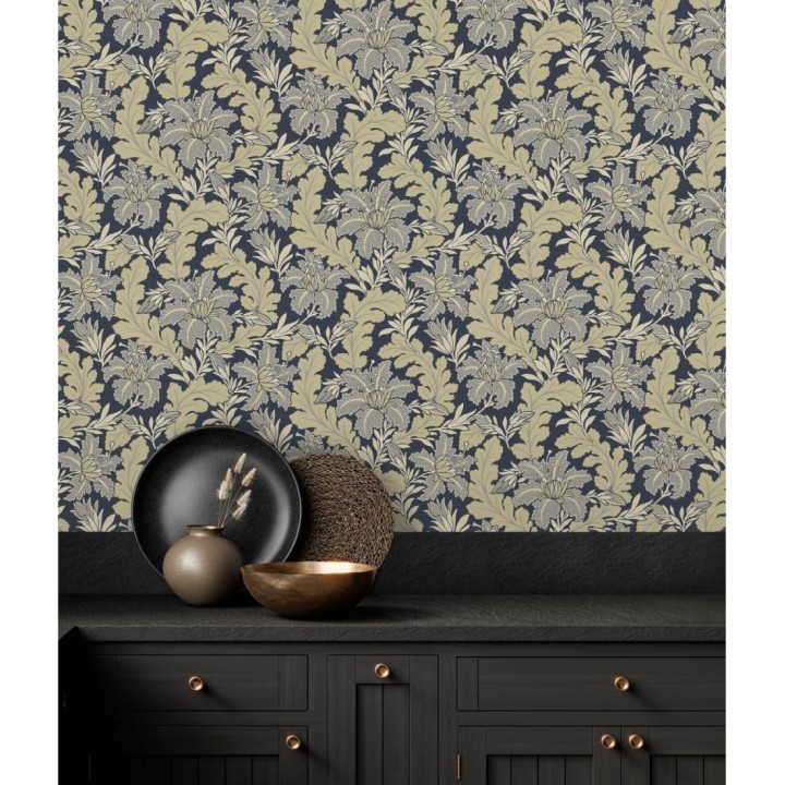 Papel pintado de hojas y flores estilo vintage - Ruston 681379