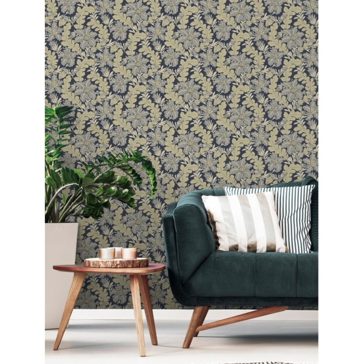 Papel pintado de hojas y flores estilo vintage - Ruston 681379