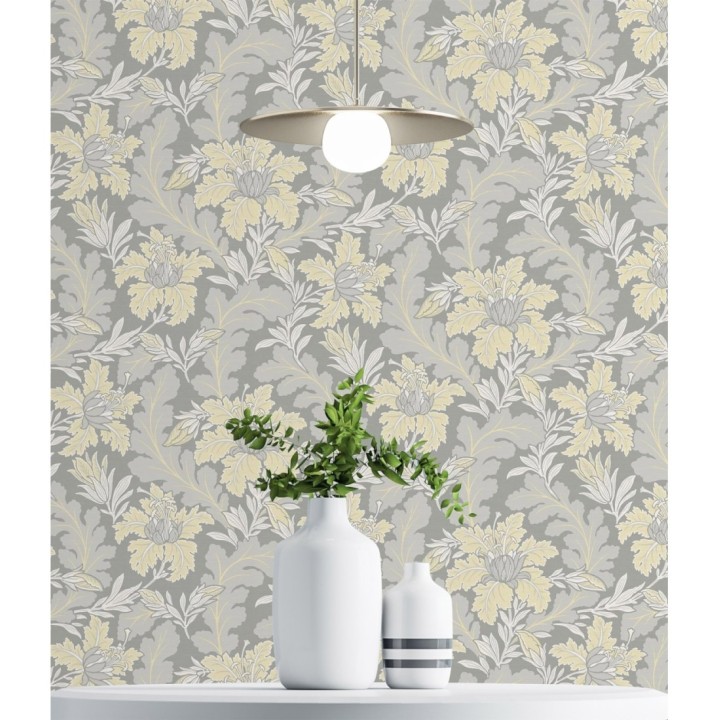 Papel pintado de hojas y flores estilo vintage - Ruston 681380