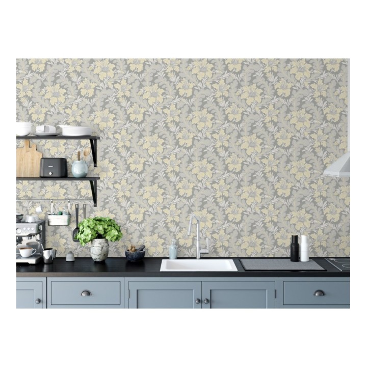Papel pintado de hojas y flores estilo vintage - Ruston 681380
