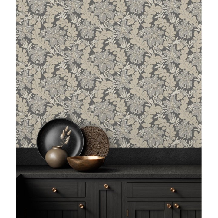 Papel pintado de hojas y flores estilo vintage - Ruston 681381
